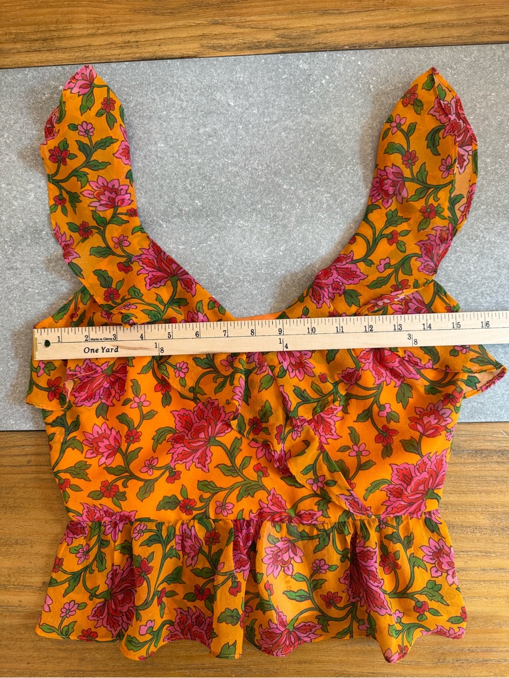 Veronica Beard Randa Top Silk Ruffle Peplum Floral Size 0 NWT - Picture 9 of 14